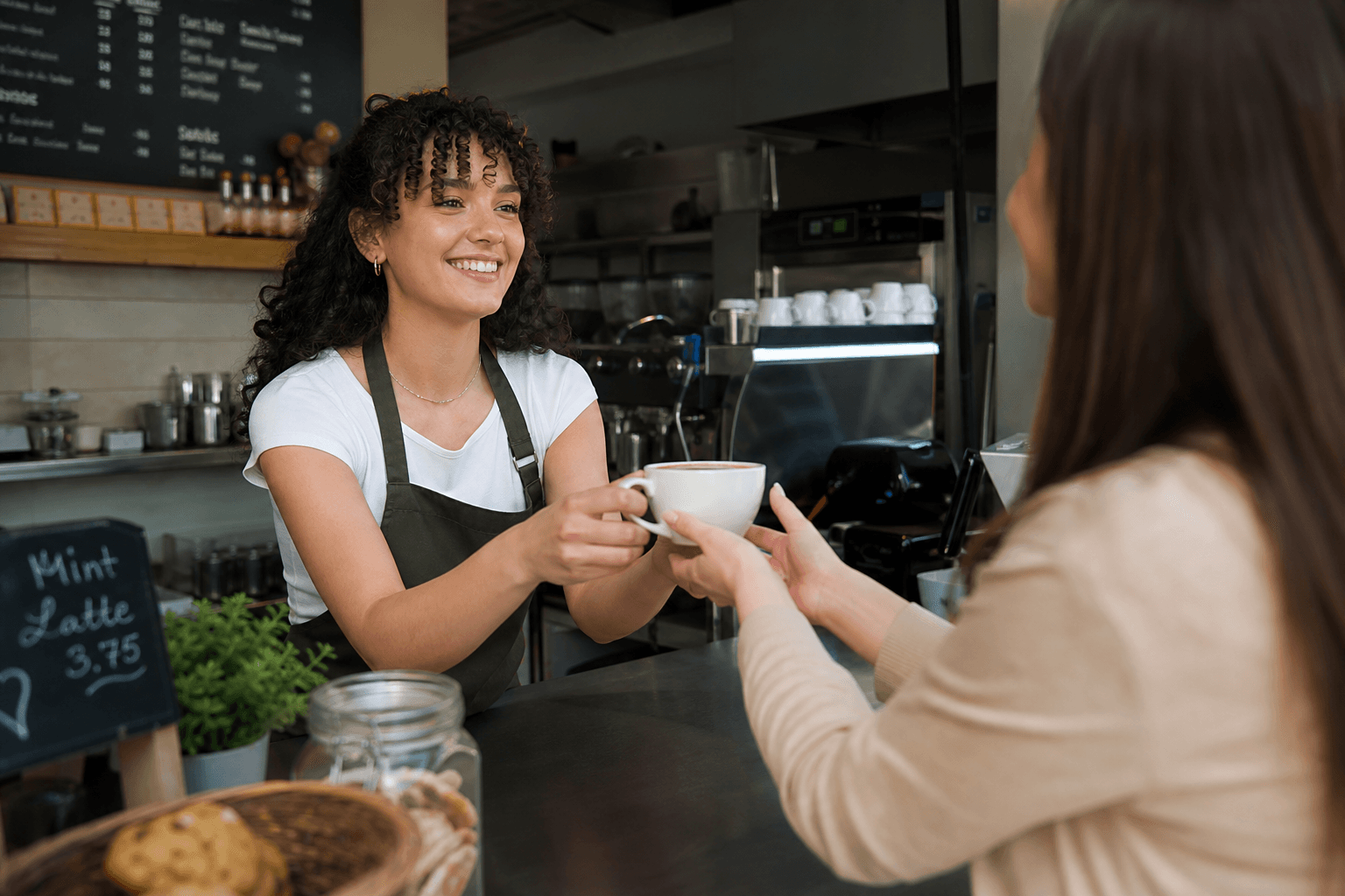 Supporting image 2 for Coffee shops: Hands-on service or craft moment for Coffee shops—authentic, not a generic stock office