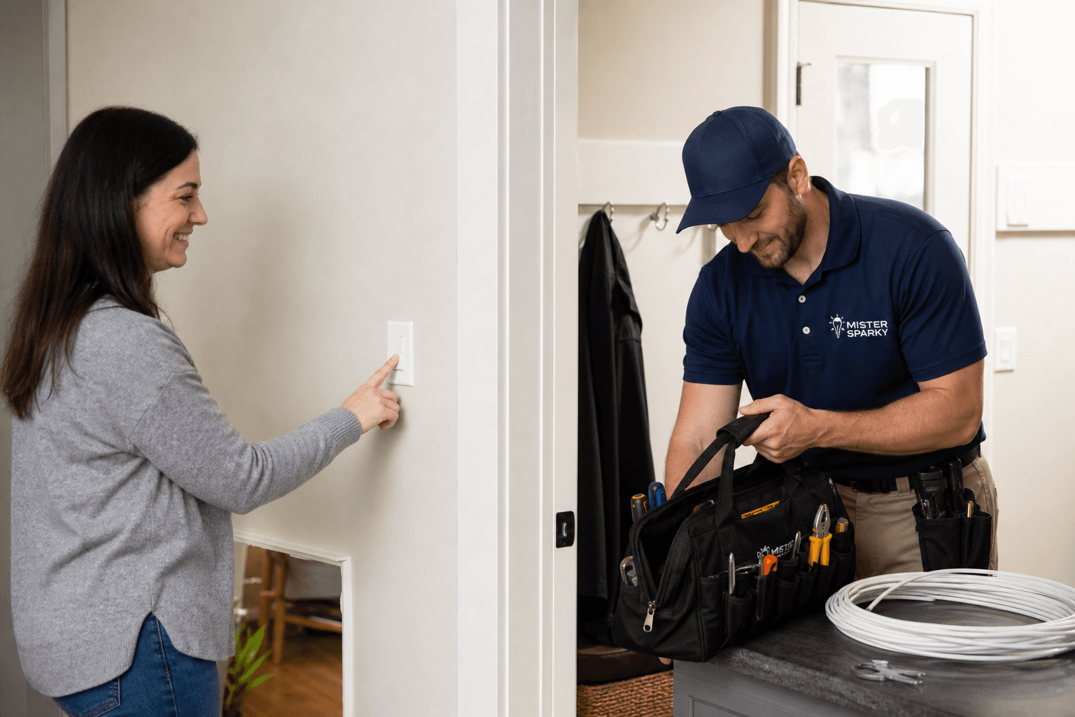 Supporting image 3 for Electricians: Customer-facing outcome for Electricians—finished work, happy clients, or storefront energy