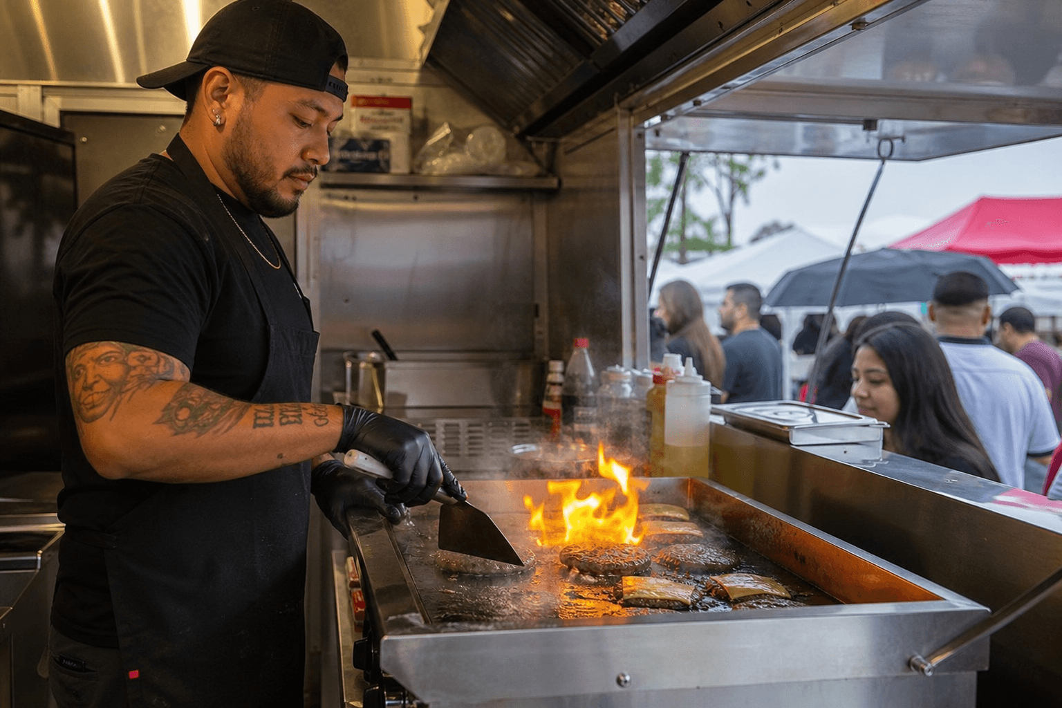 Supporting image 2 for Food trucks: Hands-on service or craft moment for Food trucks—authentic, not a generic stock office