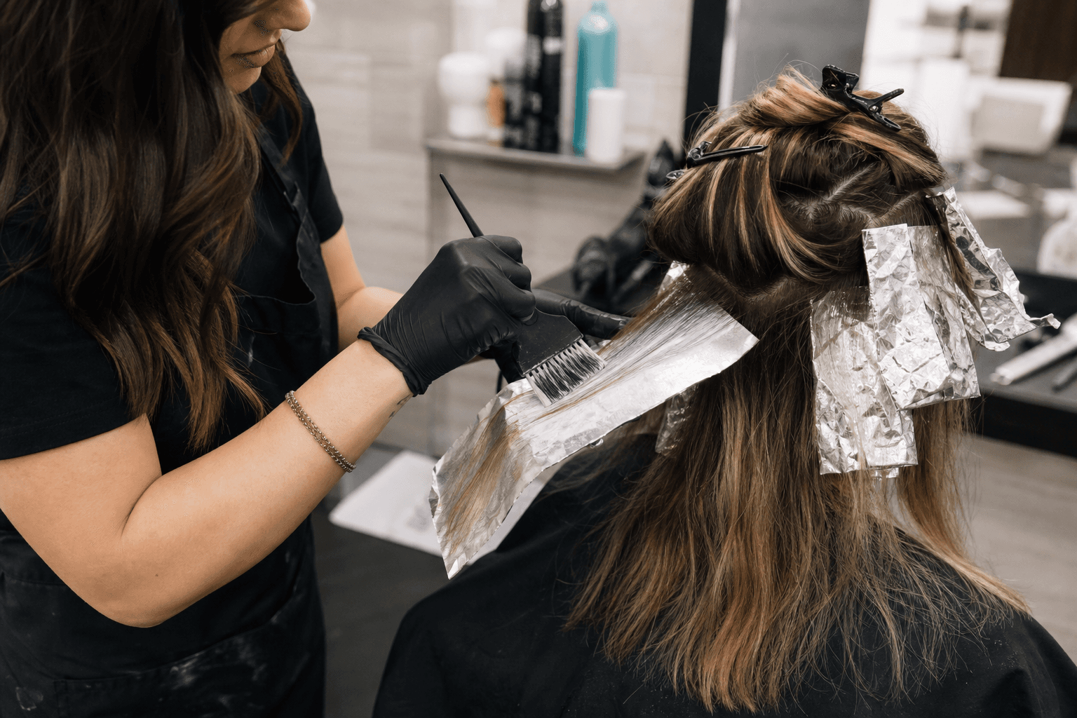 Supporting image 2 for Hair salons: Hands-on service or craft moment for Hair salons—authentic, not a generic stock office