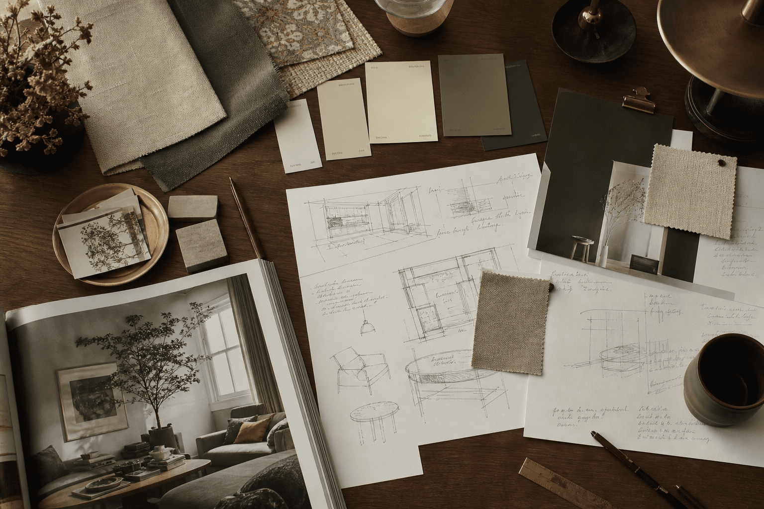 Supporting image 1 for Interior designers: Planning and workspace for Interior designers—maps, schedules, or prep surfaces relevant to their trade