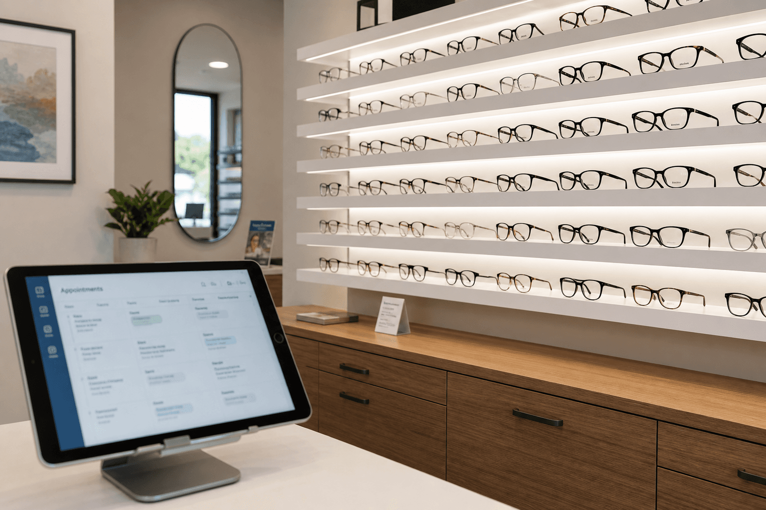 Supporting image 1 for Optometrists: Planning and workspace for Optometrists—maps, schedules, or prep surfaces relevant to their trade