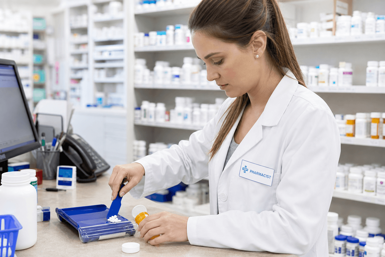 Supporting image 2 for Pharmacies: Hands-on service or craft moment for Pharmacies—authentic, not a generic stock office