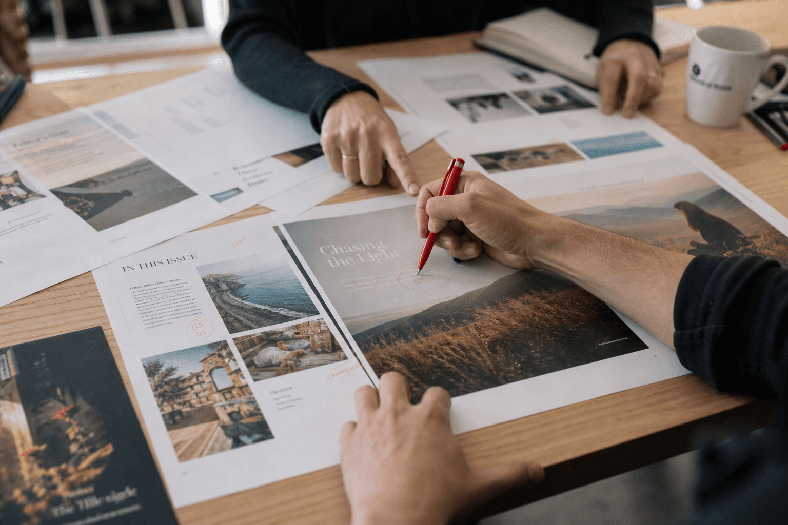 Supporting image 2 for Publishers: Hands-on service or craft moment for Publishers—authentic, not a generic stock office