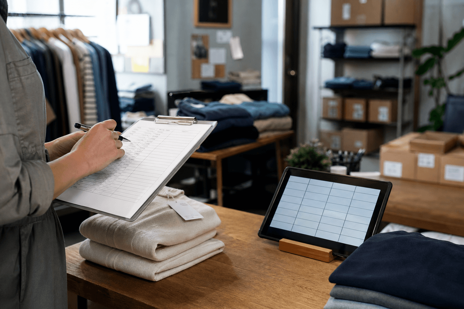 Supporting image 1 for Retail stores: Planning and workspace for Retail stores—maps, schedules, or prep surfaces relevant to their trade