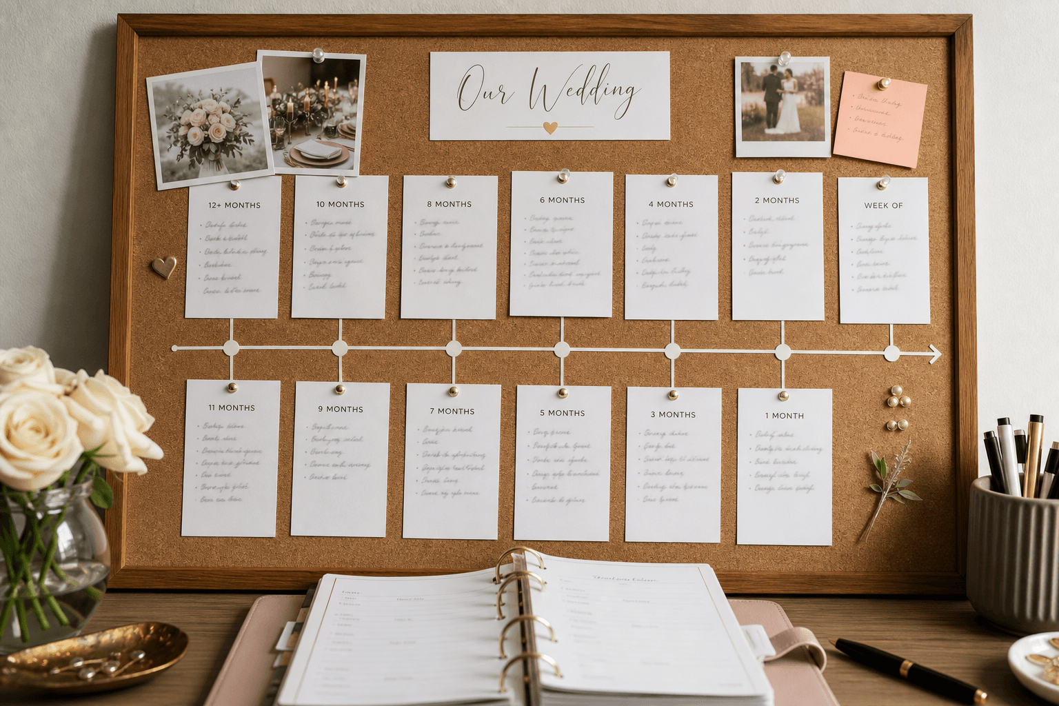 Supporting image 1 for Wedding planners: Planning and workspace for Wedding planners—maps, schedules, or prep surfaces relevant to their trade