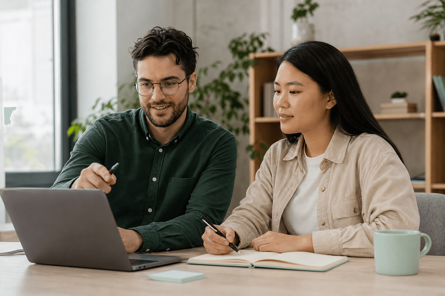 Team coordinating async updates in a shared workspace—monthly care rhythm